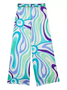 Брюки широкого кроя с принтом в виде вихрей PUCCI, фиолетовый