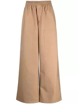 Брюки широкого кроя с тисненым логотипом Off-White, коричневый