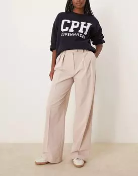 Брюки широкого кроя со складками из норки ASOS DESIGN