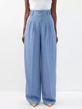 Брюки широкого кроя со складками tyr Altuzarra, светло-синий