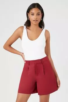 Брюки-шорты со средней посадкой Forever 21, бордовый