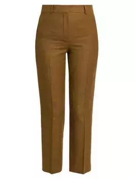 Брюки-сигареты Derk из льна и шерсти Loro Piana, цвет nazca soil