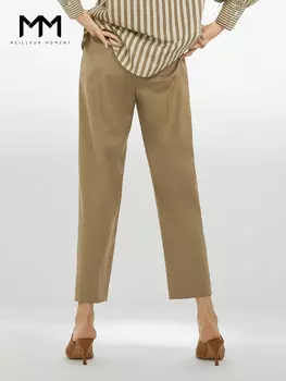 Брюки-сигареты Mai Meng с высокой талией, хаки