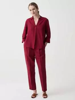 Брюки-Сигареты с вытачками и кулиской Ovs, цвет cherry red