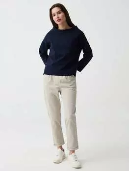 Брюки-Сигареты с вытачками и отворотами Hybrid, цвет off-white