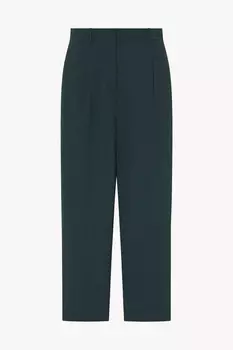 Брюки Silas из натуральной шерсти The Row, зеленый