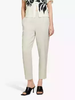 Брюки SISLEY Cropped Linen Slim Leg, бежевый