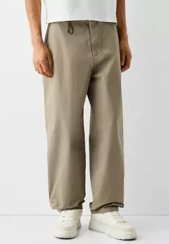 Брюки SKATER-FIT WITH LOBSTER CLASP Bershka, цвет camel