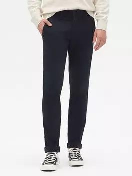 Брюки скинни essential цвета хаки Gap, синий
