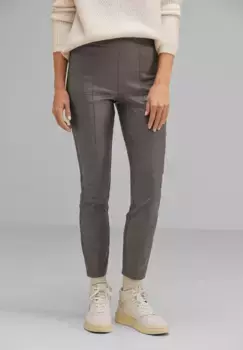 Брюки-скинни STREET ONE, смесь мягких материалов, коричневый