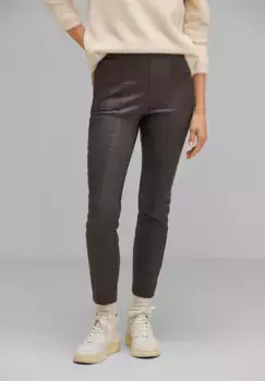 Брюки-скинни STREET ONE, смесь мягких материалов, цвет Dark Glowy Taupe