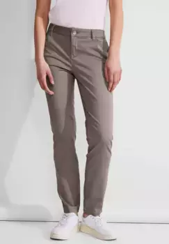 Брюки-скинни STREET ONE, средняя талия, цвет Sandy Mocca