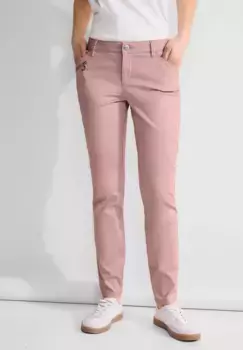 Брюки-скинни STREET ONE, средняя талия, цвет Dessert Rose