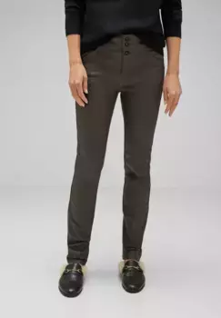 Брюки-скинни STREET ONE, средняя талия, коричневый