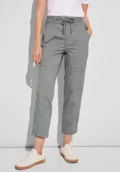 Брюки-скинни STREET ONE, средняя талия, зеленый