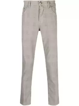 Брюки скинни в клетку JACOB COHEN, серый