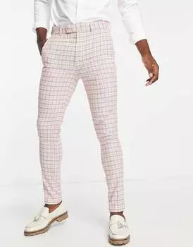 Брюки скинни в разноцветную поп-клетку ASOS DESIGN