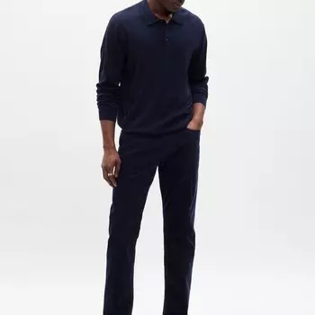Брюки slim-fit из эластичного вельвета Gap, синий