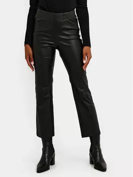 Брюки slim fit из искусственной кожи Kaffe, черный