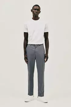 Брюки slim fit suit H&M, серый