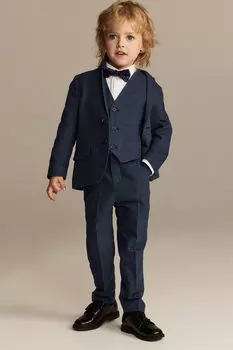 Брюки slim fit suit H&M, синий