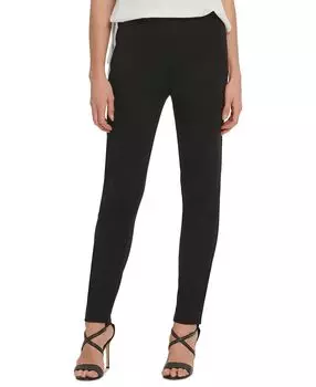 Брюки slim leg pull on ponte до щиколотки DKNY, черный