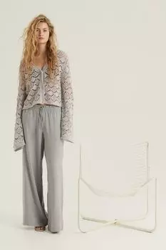 Брюки-Слипоны из смесового льна H&M, серый