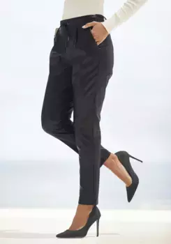 Брюки-слипоны LASCANA из искусственной кожи, удобные брюки из ткани, элегантный шик, черный