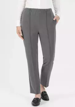 Брюки-слипоны Stehmann, однотонные, с окантовкой и карманами в боковых швах, серый