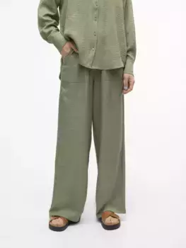 Брюки-слипоны Vero Moda "VMMELANEY HW LOOSE PANT WVN GA NOOS", цвет Laurel Wreath Detail:Melange