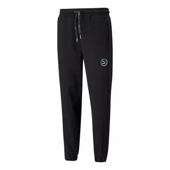 Брюки small logo track pants 'black' Puma, черный