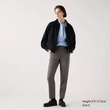 Брюки Smart в клетку длиной до щиколотки (длинные) UNIQLO, коричневый