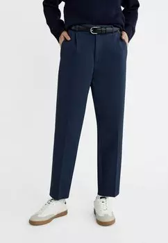 Брюки SMART WITH BELT Stradivarius, цвет dark blue