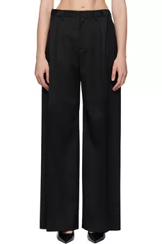 Брюки смесовые для пошива Mm6 Maison Margiela, черный