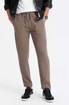 Брюки со шнуровкой и рельефом Ombre, коричневый