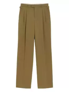 Брюки со складками AMI Paris, зеленый