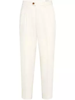 Брюки со складками Brunello Cucinelli, белый