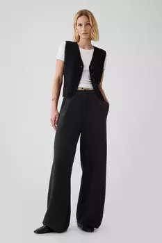 Брюки со складками Cashsoft Gap, черный