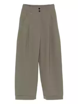 Брюки со складками High, зеленый