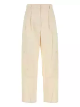 Брюки со складками и карманами MAX MARA, нейтральный