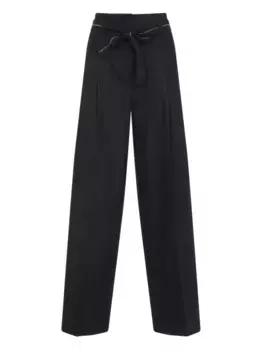 Брюки со складками и поясом Peserico, серый