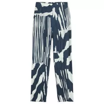 Брюки со складками и принтом «рефракция» Pleats Please Issey Miyake, синий