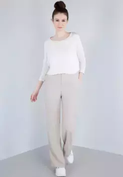 Брюки со складками IMPERIAL "Повседневные широкие брюки с эластичным поясом сзади", бежевый