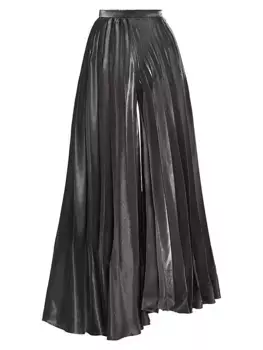 Брюки со складками металлизированного цвета Frederick Anderson, цвет silver