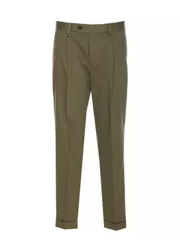 Брюки со складками Paolo Pecora, зеленый