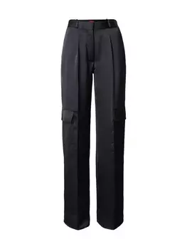 Брюки со складками спереди HUGO Wide leg Pleat-Front Pants Hanira, черный