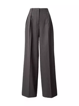 Брюки со складками спереди HUGO Wide leg Pleat-Front Pants Henesa, цвет anthracite/light grey