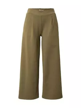 Брюки со складками спереди ICHI Wide leg Pleat-Front Pants Kate, зеленый