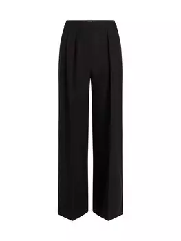 Брюки со складками спереди Karl Lagerfeld Wide leg Pleat-Front Pants, черный