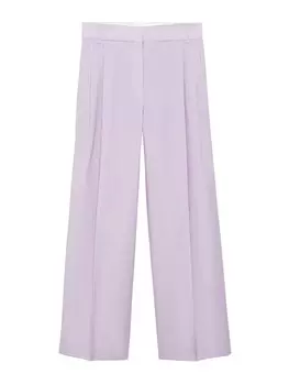 Брюки со складками спереди MANGO Wide leg Pleat-Front Pants, сиреневый